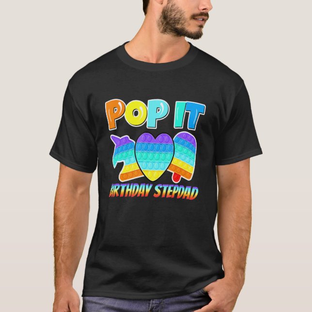 Camiseta Cumpleaños de Stepdad Poppin Birthday (Anverso)