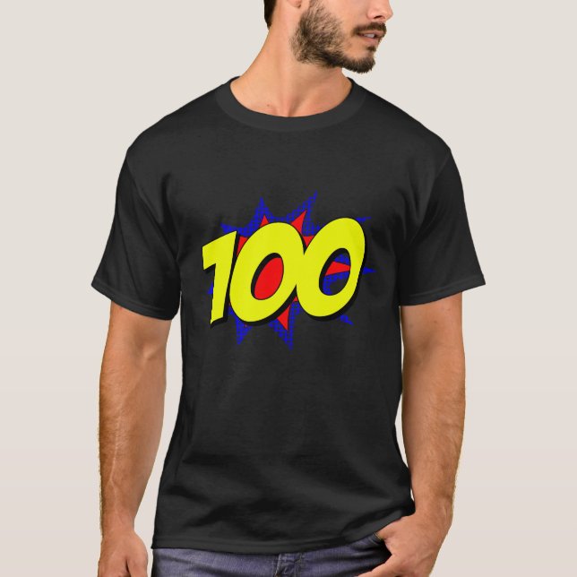 Camiseta Cumpleaños de Superheroína de 100 años (Anverso)