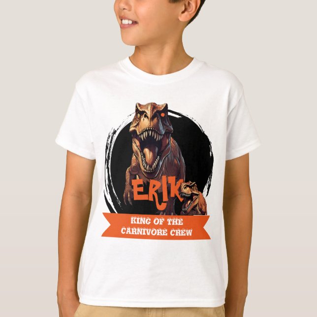 Camiseta Cumpleaños de T-Rex Personalizado Invitado de Hono (Anverso)