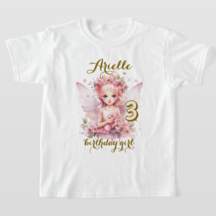 Camiseta Cumpleaños de té en el jardín floral de la hada pa