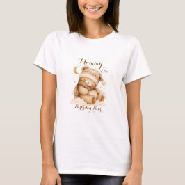 Camiseta Cumpleaños de Teddy Bear Beige Balloon