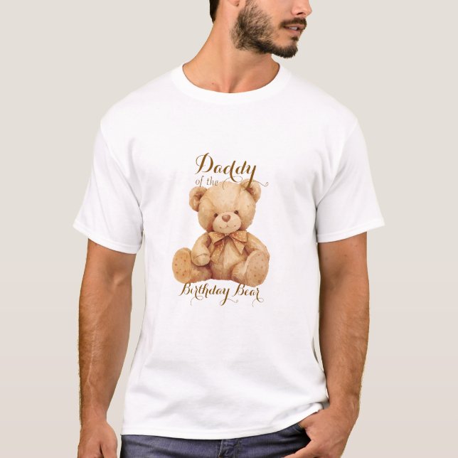Camiseta Cumpleaños de Teddy Bear Beige Balloon (Anverso)