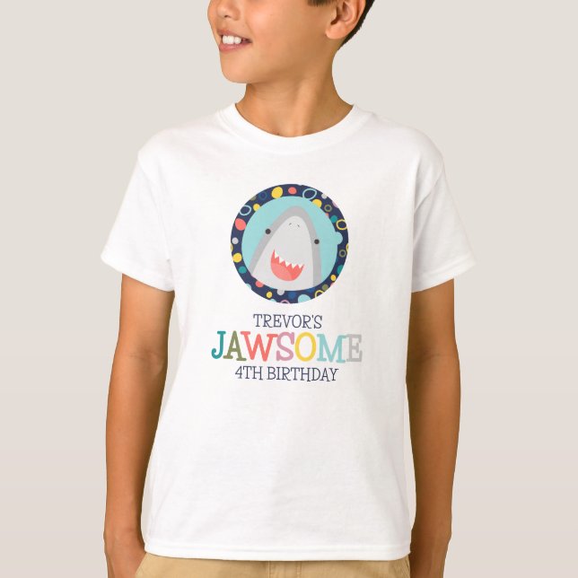 Camiseta Cumpleaños de tiburón lindo  (Anverso)