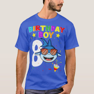 Camiseta Cumpleaños de Tiburón Matchi niño de 8 años