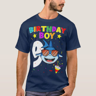Camiseta Cumpleaños de Tiburón Matchi, niño de 9 años