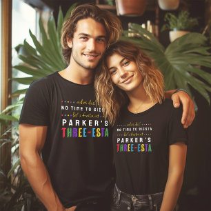 Camiseta Cumpleaños de tres años Three-Esta Fiesta No Siest