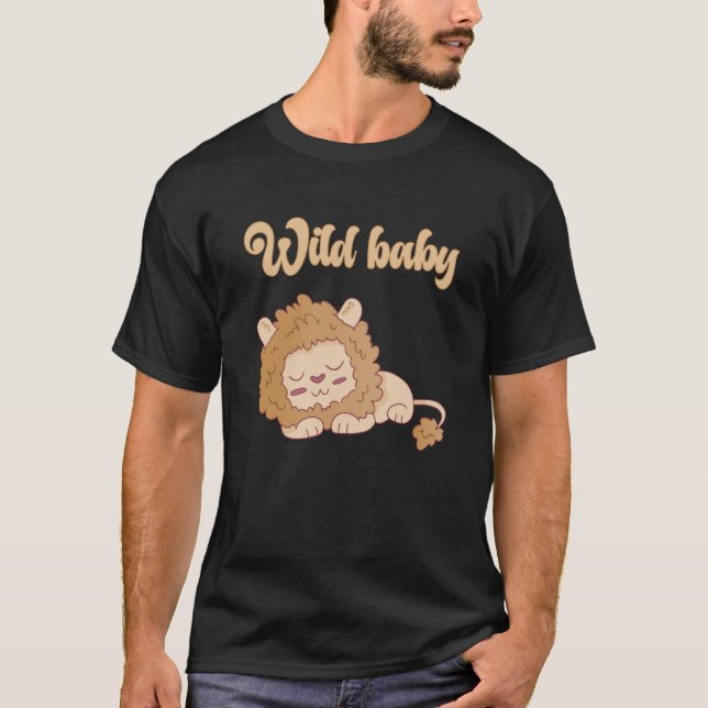 Camiseta Cumpleaños de un bebé animal salvaje de león Celeb (Anverso)