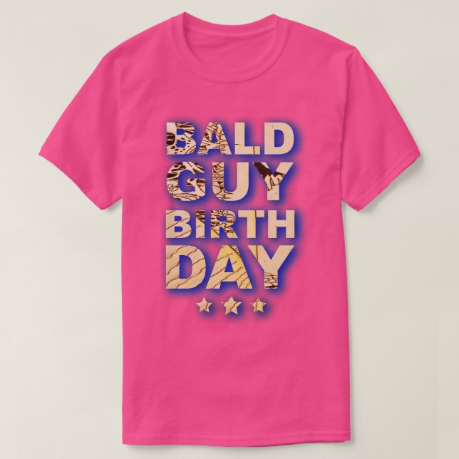 Camiseta cumpleaños de un chico calvo (Diseño del anverso)