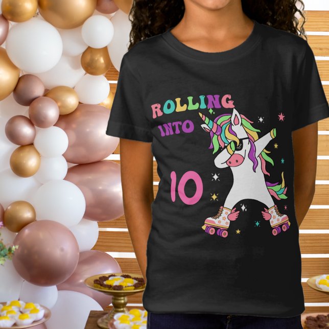 Camiseta Cumpleaños de Unicorn Dabbing Roller (Subido por el creador)