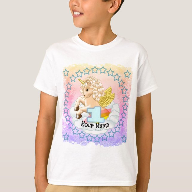 Camiseta Cumpleaños de Unicorn de 1 año (Anverso)