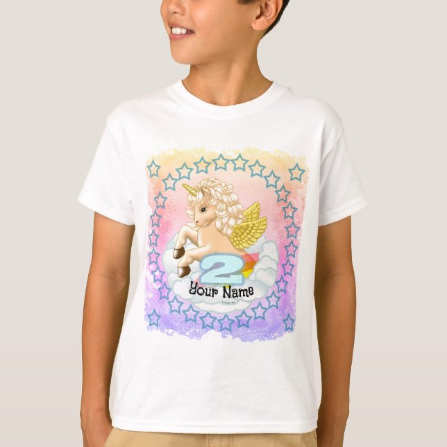 Camiseta Cumpleaños de Unicorn de 2 años (Anverso)