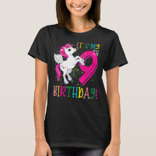 Camiseta Cumpleaños de Unicornio de 9 años