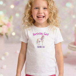 Camiseta Cumpleaños de Unicornio de Chicas Lindas
