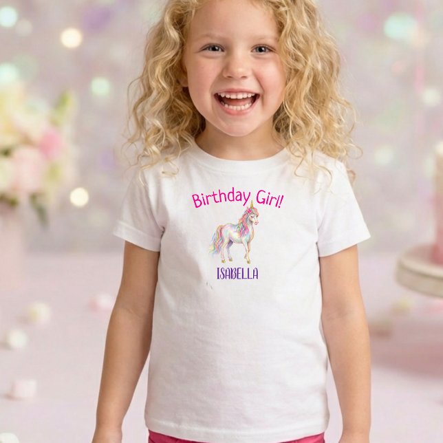 Camiseta Cumpleaños de Unicornio de Chicas Lindas (Subido por el creador)