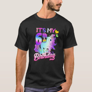Camiseta Cumpleaños de Unicornio es mi sexto Chica de ropa