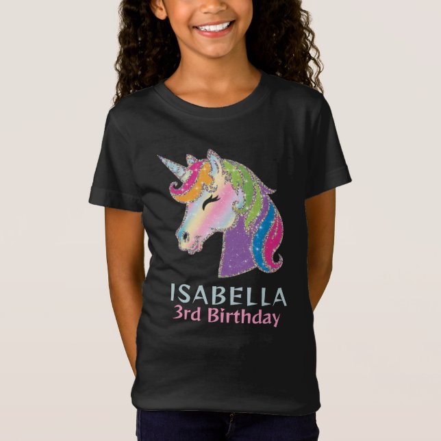 Camiseta Cumpleaños de Unicornio Glucho personalizado para  (Anverso)