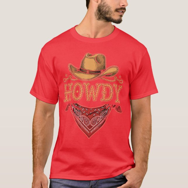 Camiseta Cumpleaños de vaquero occidental, fiesta de cómo e (Anverso)