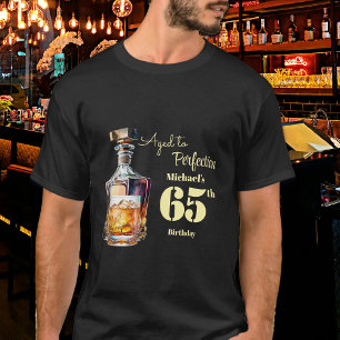 Camiseta Cumpleaños de Whiskey para Hombres de 65 años Perf