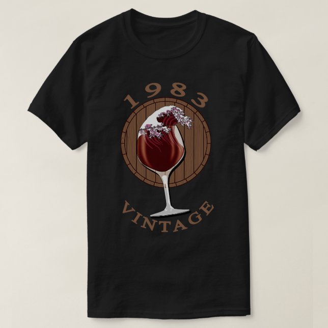 Camiseta Cumpleaños de Wine Lover 1983 (Diseño del anverso)