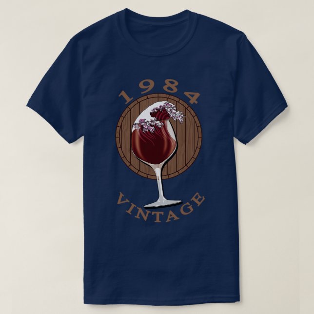 Camiseta Cumpleaños de Wine Lover 1984 (Diseño del anverso)