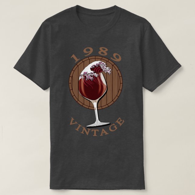 Camiseta Cumpleaños de Wine Lover 1989 (Diseño del anverso)
