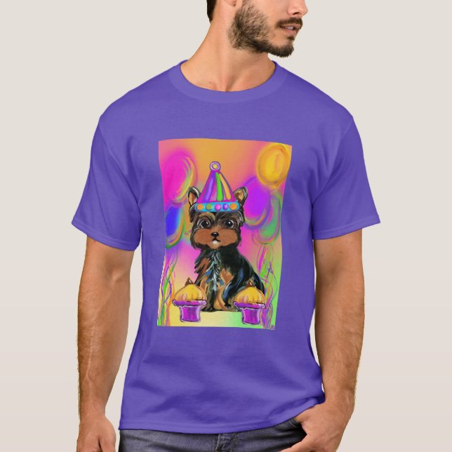 Camiseta Cumpleaños de Yorkie Poo (Anverso)