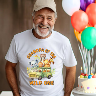Camiseta Cumpleaños del abuelo del safari de animales salva