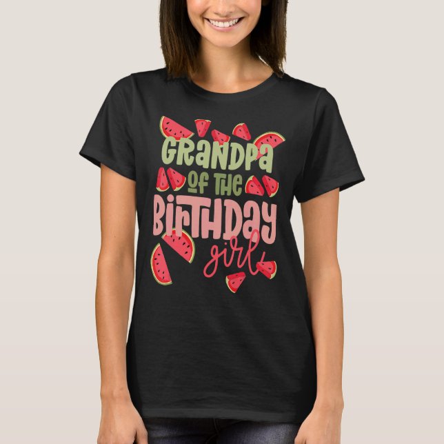 Camiseta Cumpleaños Del Abuelo Uno En Una sandía De Melón N (Anverso)