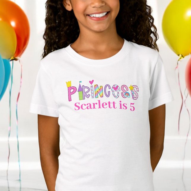 Camiseta Cumpleaños del Alfabeto Princesa Personalizada (Subido por el creador)