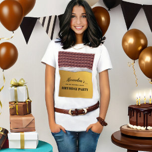 Camiseta Cumpleaños del Bar del Chocolate Golden Personaliz