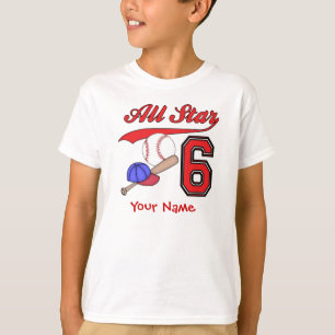 Camiseta Cumpleaños del béisbol de All Star 6to