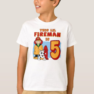 Camiseta Cumpleaños del bombero de Lil 5to