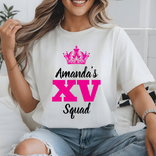 Camiseta Cumpleaños del Chica 20th Personized Mis Quince Sq