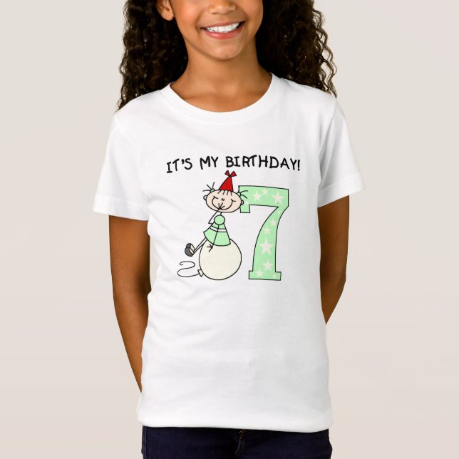 Camiseta Cumpleaños del chica del palillo 7mo (Anverso)