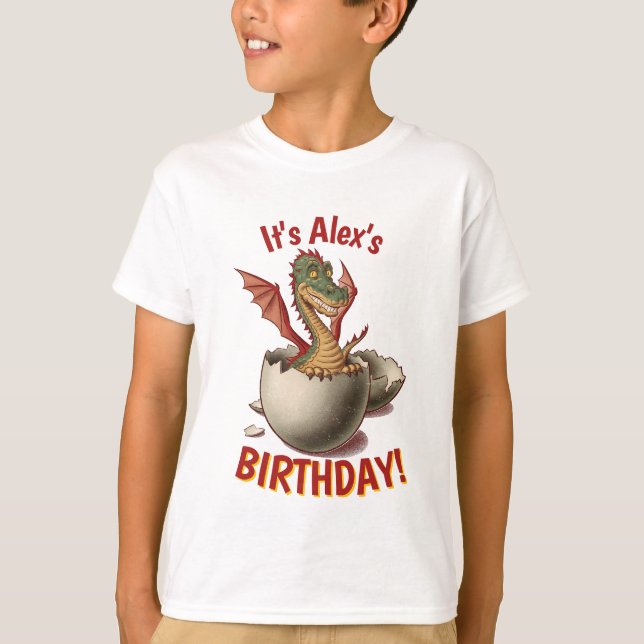 Camiseta Cumpleaños del Dragón Hatching (Anverso)