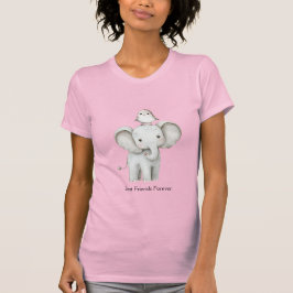 Camiseta Cumpleaños del elefante y el ave mejores amigos
