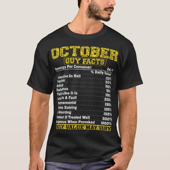 Camiseta Cumpleaños del escorpión del libra de los hechos (Anverso)