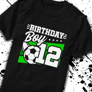 Camiseta de fútbol de cumpleaños número 12 para niños de 12 años, Blanco, S