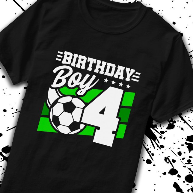 Camiseta Cumpleaños del fútbol - Niño de 4 años - Cuarto cu (Subido por el creador)