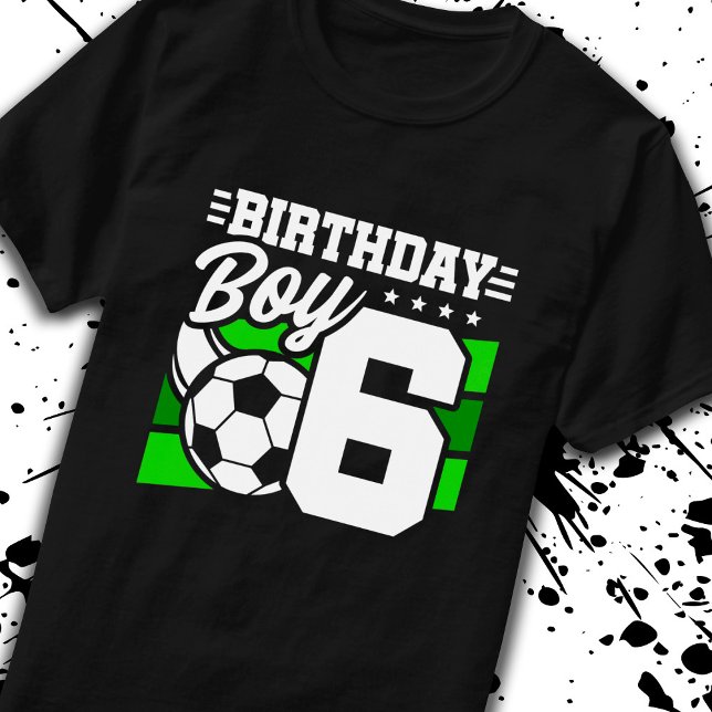 Camiseta Cumpleaños del fútbol - Niño de 6 años - sexto cum (Subido por el creador)