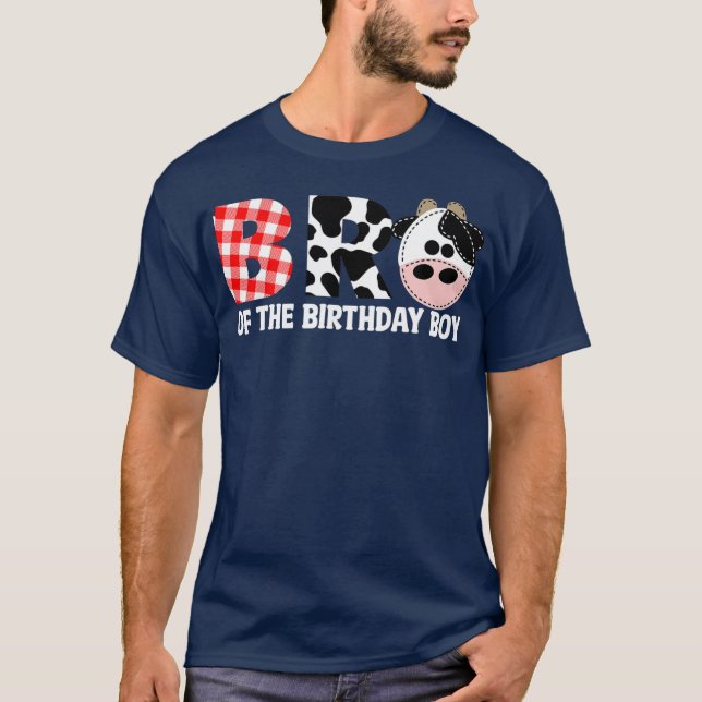 Camiseta Cumpleaños del hermano de la granja de vacas infan (Anverso)