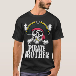 Camiseta Cumpleaños del Hermano Pirata Jolly Roger Flag Pir
