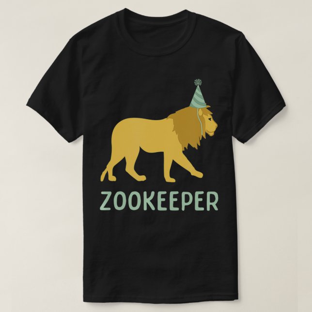 Camiseta Cumpleaños del León de Zookeeper, Ani, Fiesta de L (Diseño del anverso)