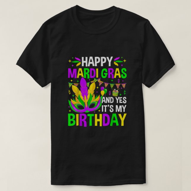Camiseta Cumpleaños del Mardi Gras es mi cumpleaños del Mar (Diseño del anverso)