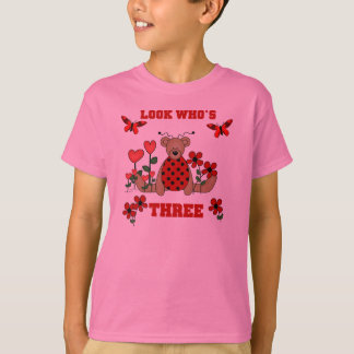 Camiseta Cumpleaños del oso de la mariquita 3ro