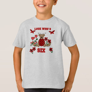 Camiseta Cumpleaños del oso de la mariquita 6to
