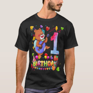 Camiseta Cumpleaños del Oso Niños de 1 Año Primer Cumpleaño