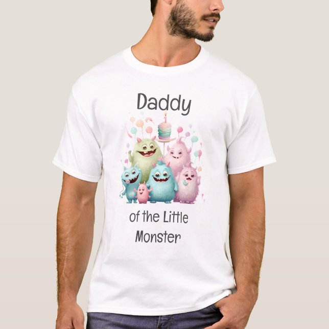 Camiseta Cumpleaños del Papá del Pequeño Monstruo (Anverso)