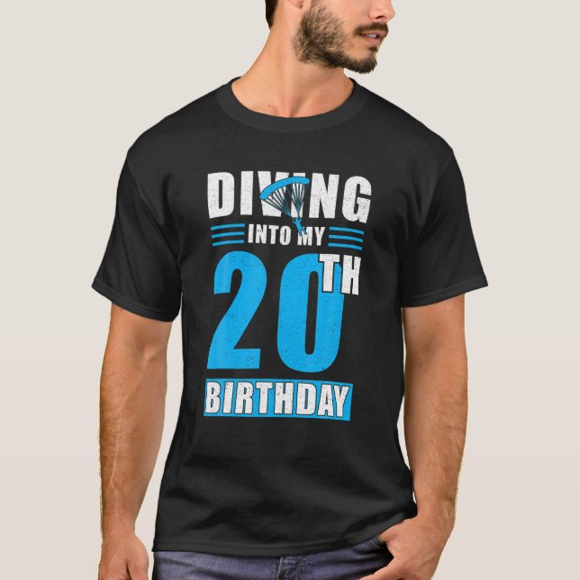 Camiseta Cumpleaños del paracaidista de Skydiver - Buceando (Anverso)