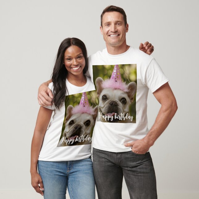 Camiseta Cumpleaños del perro mascota personalizado (Unisexo)